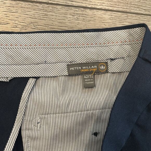 Peter Millar Golf Pants Mens 42x32 Crown Sport Preppy Navy Blue Casual - Picture 4 of 9